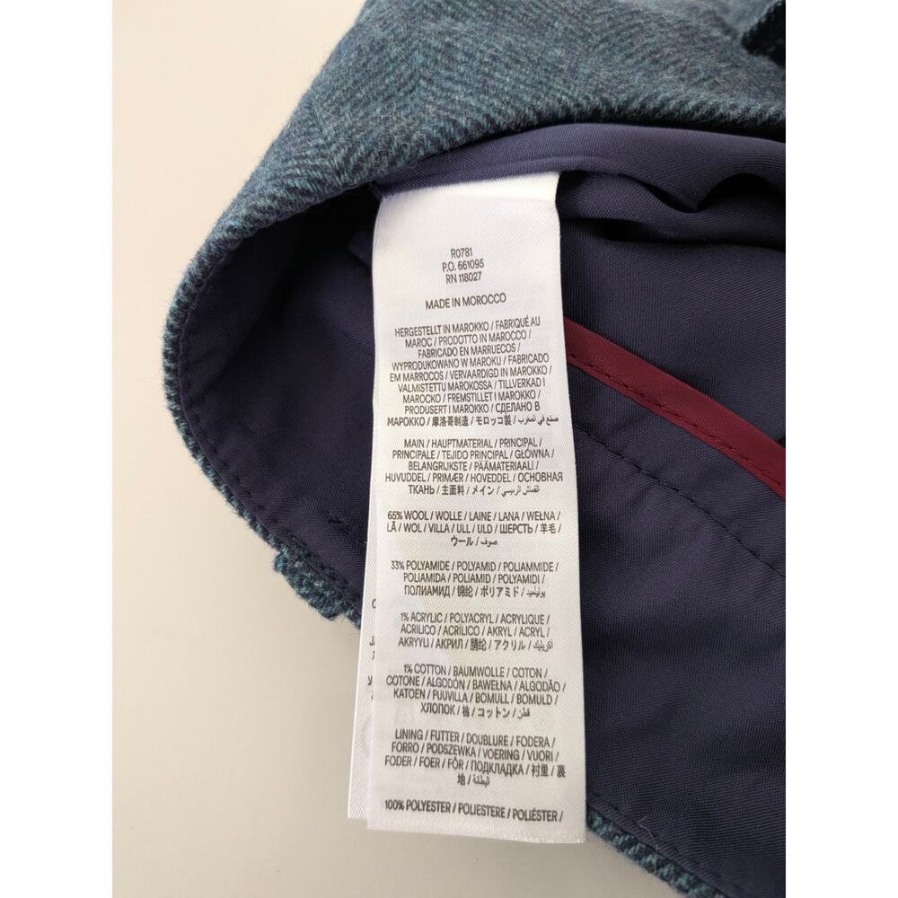 Boden Belgravia Wool Blend Pants Green Navy US 14R Regular Pleated NWT Wide Leg - Picture 5 of 10